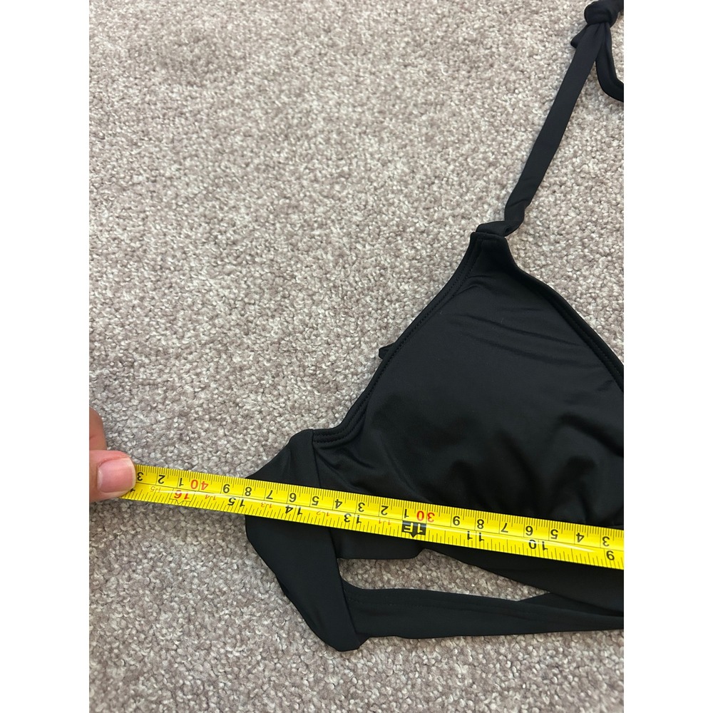 Kona Sol Bikini Top Womens Small Black Excellent Wrap Halter Triangle Cutout - Picture 5 of 7